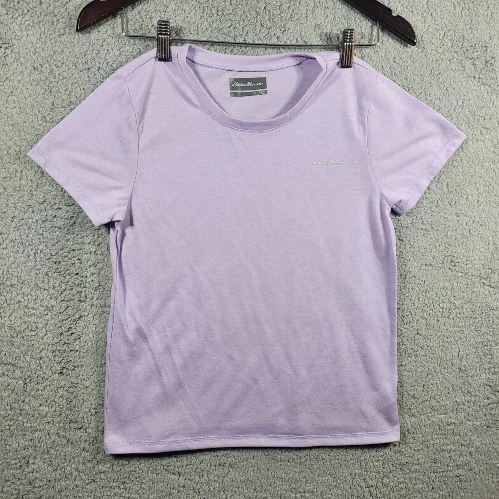 Eddie Bauer‎ Girls Size Large 14-16 Short Sleeve Purple Flame Resistant